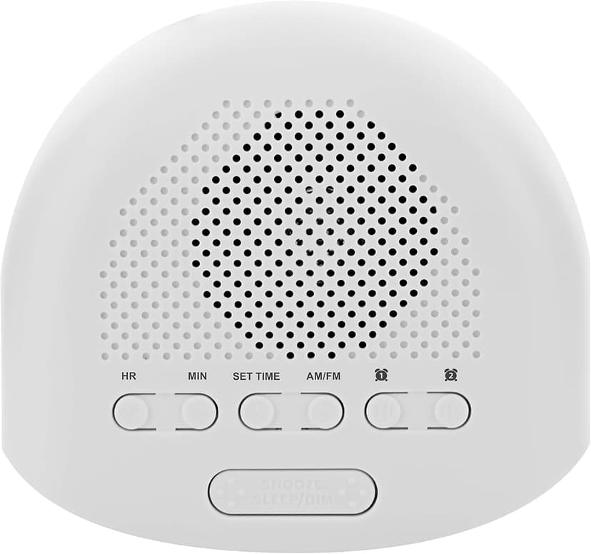 Magnasonic Digital AM/FM Clock Radio with Battery Backup, Dual Alarm, Sleep & Snooze Functions, Display Dimming Option,White (EAAC201)