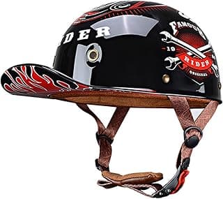 Baseball Motorcycle Half Helmet DOT Approved for Adults Universal Hat Style Helmet with Adjustable Quick Release Buckle Fits Bicycle Cruiser Scooter