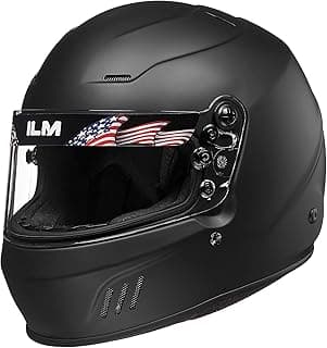 ILM Snell SA2020 Full Face Auto Car Racing Helmets for Men and Women Model 760(Matte Black, L)