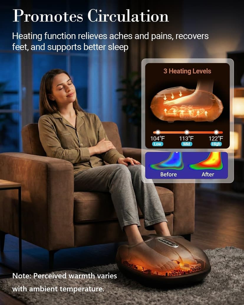 Shiatsu Foot Massager for Plantar Fasciitis with Heat & Remote Control, For Tired Feet, Seniors, Officer, Gifts for Women Men CuPiLo Foot Massager FSA Eligible HSA, 5 Compression Levels & Deep Kneading B0D25QHBS8