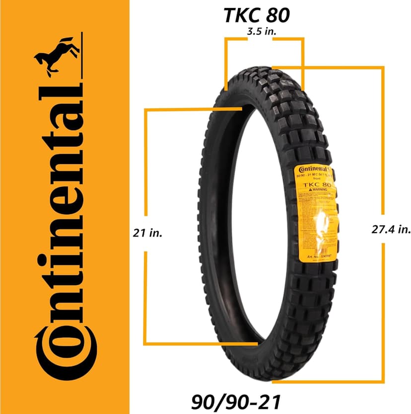 Continental TKC 80 Twinduro M+S Motorcycle Tire - Durable Off-Road & On-Road Motorcycle Tire for Adventure Touring (90/90-21)