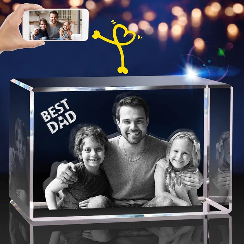 3D Crystal Photo, Christmas Personalized Gift,Customized Gifts for Wife, Women, Him, Her, Dad and Mom. Custom Picture Gifts for Christmas, Father's Day, Birthday, Wedding, Anniversary, Memorial, Picture Gift for Pet Lovers.
