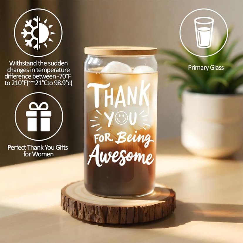 Thank You Gifts for Women, Appreciation Gifts for Coworkers Teacher with 16oz Thank You for Being Awesome Glass, Employee Appreciation Gift Box Thanksgiving Christmas Gift set