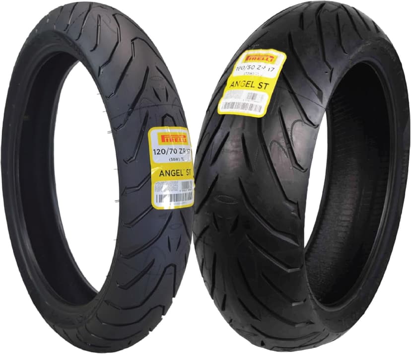 Pirelli Angel ST 120/70ZR17 (58W) Front & 190/50ZR17 (73W) Rear Motorcycle Tires – High-Performance Sport Touring Tire for Enhanced Grip, Durability & Stability – Fits Sport & Touring Bikes