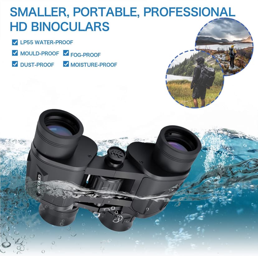 10x40 Professional HD Binoculars for Adults & Youth,Shock Proof Binocular with BAK4 FMC Lens, Large View & Waterproof Binoculars Perfect for Bird Watching,Hunting,Camping,Travel,Sports,Black