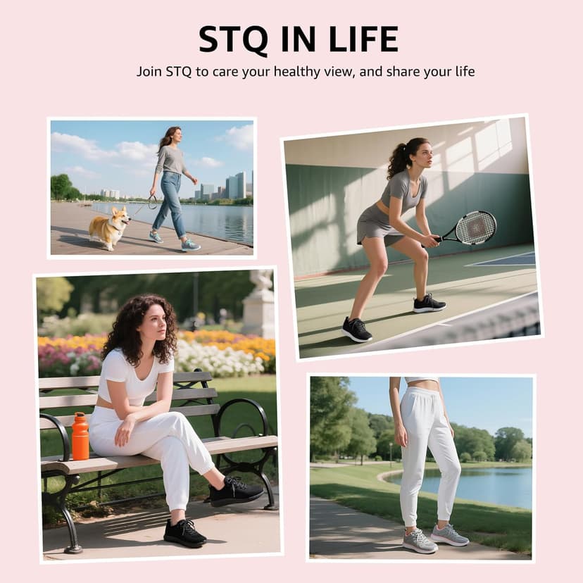 STQ Tennis Shoes Womens Sneakers Breathable Mesh Walking Shoes Arch Support Orthopedic Athletic Workout Gym Running Shoe for Travel Jogging Sports Cross Training