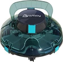 (2026 Upgrade) Cordless Robotic Pool Cleaner, Lasts 80 Min, Automatic Vacuum for Above-Ground Pools up to 650 Sq.ft, Portable, Self-Parking, Transparent Green