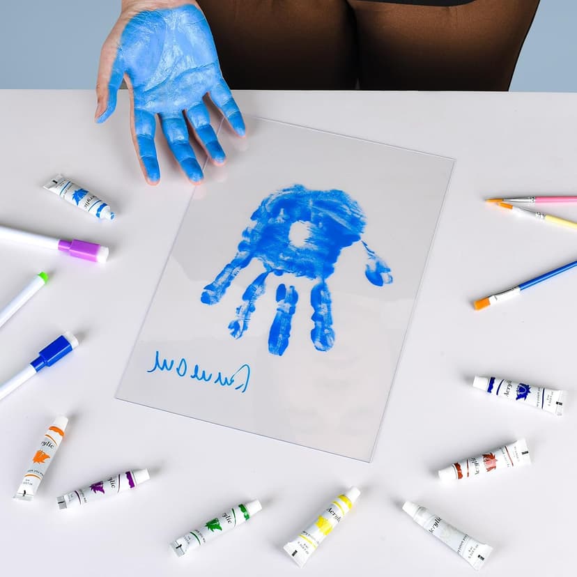 Family Handprint Frame Kit for 4 with 12 Paints&9 Pens,New Parents Gifts for Couples After Birth,Baby Shower Gifts for Mom and Dad,Mothers Fathers Day Craft Wood,Christmas Birthday Gift(White) B0CYHBYTPL