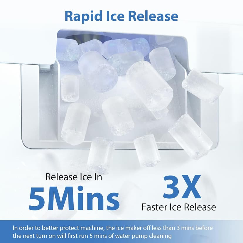 Aeitto Nugget Ice Maker Countertop, 55lbs/Day, Rapid Ice Release in 5 Mins, Large Capacity Chewable Ice Maker, Self-Cleaning with Stainless Steel Housing Ice Machine for Home Office and Party, Black