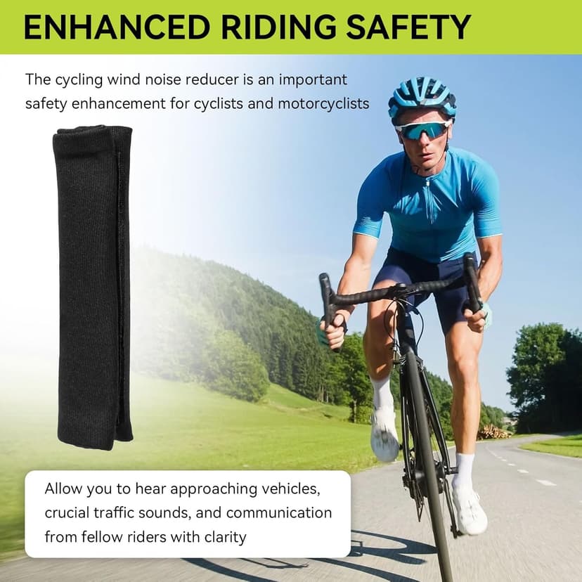 Cycling Wind Noise Blocker for Bike Helmet, Wind Noise Reducer Helmet Attachment, Wind Noise Reduction Accessories for Biking, Cycling Ear Wind Protection, 2 PCS