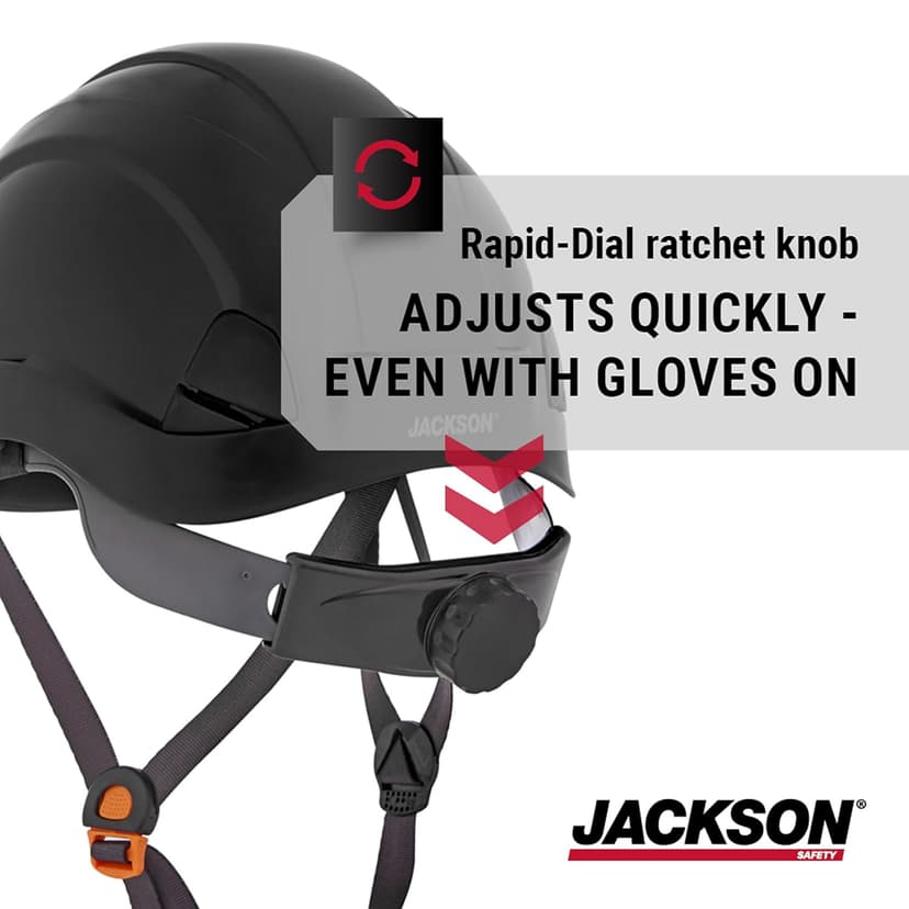 Jackson Safety CH300 Climbing-Style Hard Hat - Non-Vented Construction Helmet with Chin Cup - ANSI Z89.1 & OSHA Compliant - (Multiple Colors)