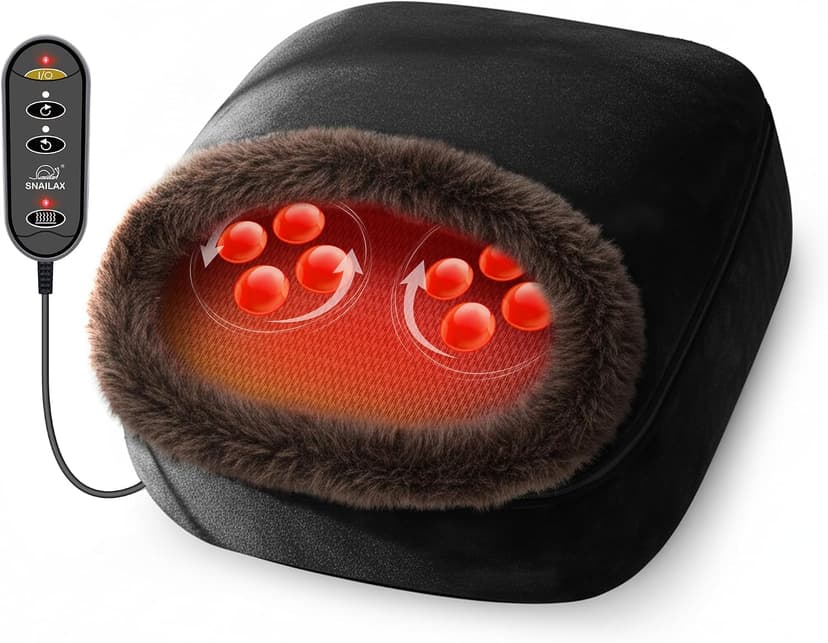 2026 Upgraded, Heat Up to 130°F, Reversible Kneading, 2-in-1 Foot and Back Massager for Home Office Use, Fits Men's Size 13 Snailax Shiatsu Foot Massager with Heat, Foot Warmer with Removable Cover B07SG4VBTY
