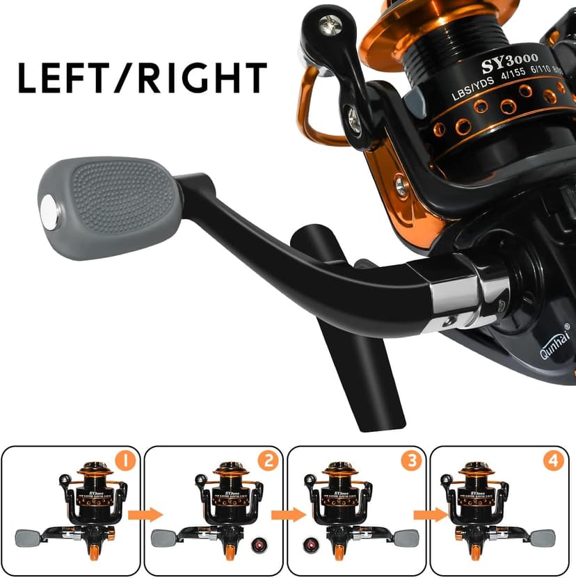 Summer and Centron Spinning Reels, 12 +1 BB Light Weight & Ultra Smooth Reel for Ice/Summer 3000/1000 Fishing Reel by QINGLER