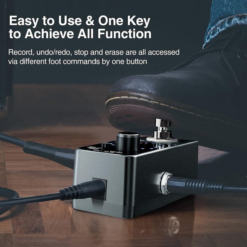 LEKATO Looper Pedal,Guitar Looper Pedal for Electric Guitar&Bass Loop Pedal with SYNC & Tuner Function Triple Effect Guitar Looper with LED Screen Unlimited Overdubs 3 Loops 18 Minutes Record Time