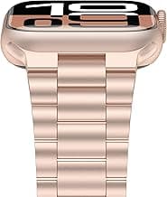 iiteeology Lightweight Stainless Steel Band Designed for Apple Watch Series 1-11, 42mm, 41mm, 40mm, 38mm, SE2&SE3, Replacement iWatch Bands for Women, Rose Gold
