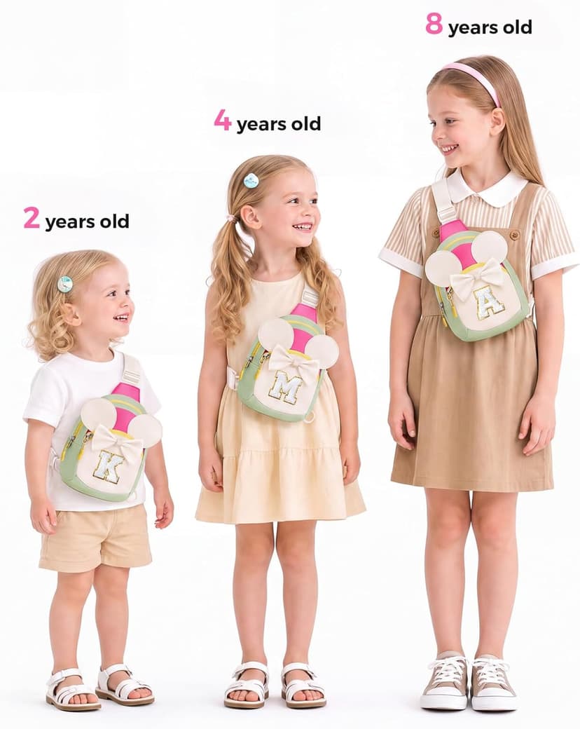 2 3 4 5 6 7 Year Old Girl Birthday Gift, Initial Crossbody Bag, Girls Kids Birthday Gifts, Sling Bag for Kid, Toddler Purse Anoup Birthday Gift for Daughter Monogram Crossbody Sling Bag Purse Pink J B0H5154T3Q