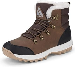 Mishansha Winter Boots for Women Water-Resistant Warm Snow Boots with Fur Lining Non Slip Sole for Outdoor Cold Weather Hiking Walking Trekking