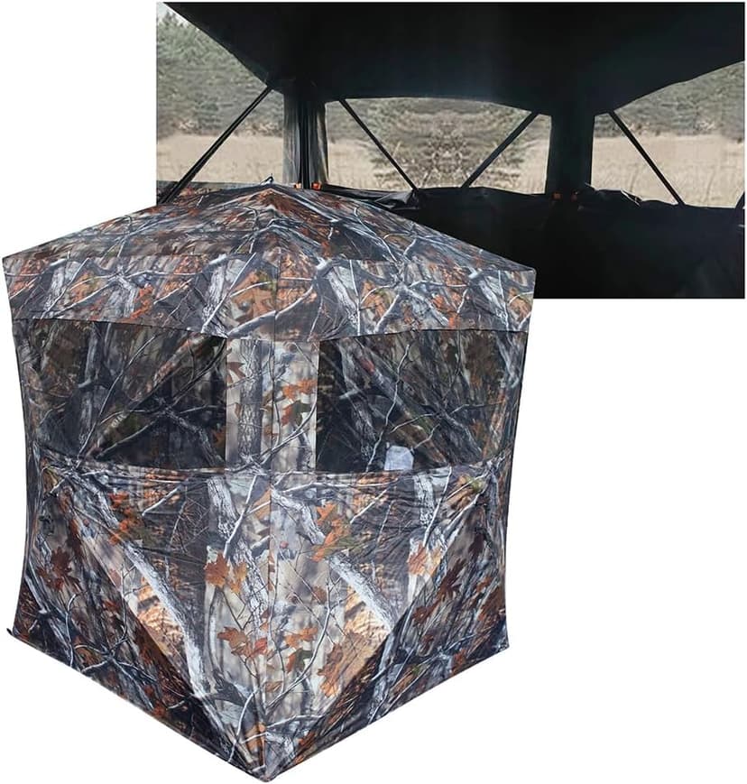 THUNDERBAY SPUR Collector 3 Person Hunting Blind, Portable Ground Blind with Silent Windows, Portable Durable Hunting Tent for Deer & Turkey Hunting