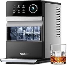 EUHOMY 2'' Clear Ice Cube Maker Countertop with APP, 2 Square Ice Ready in 27 Mins for Whiskey, Slow-Melting & Self-Cleaning, 110 Pcs/Day, 24H Timer, Clear Ice Maker with Ice Tong for Home/Bar/Party