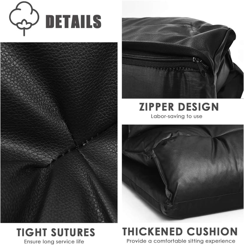 Giantex Convertible Sofa Bed, Floor Couch with 2 Pillows, PU Leather Loveseat Recliner, Folding Lazy Sleeper Sofa, 5 Position, Video Gaming Sofa Mattress for Reading Living Room Bedroom