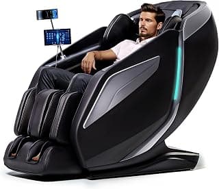 HealthRelife 4D Massage Chair Full Body Zero Gravity Recliner - 55“ SL-Track,15 Auto Modes,11 Massage Technique,40 Airbags Massage,with Yoga Stretch,APP Control,Shiatsu Foot Massage(Black)