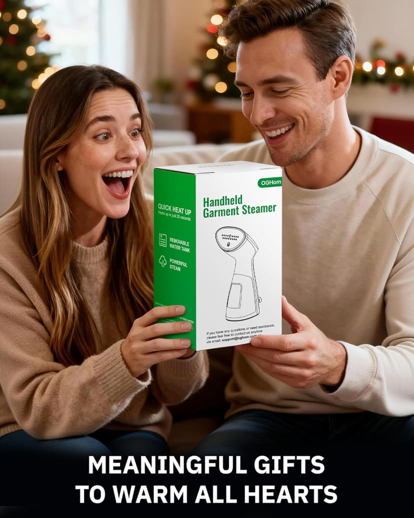 OGHom Steamer for Clothes, Portable Handheld Garment Wrinkle Remover, 1000W Fabric Steamer, Strong Penetrating Steam, for Home, Office (ONLY FOR 120V) -White