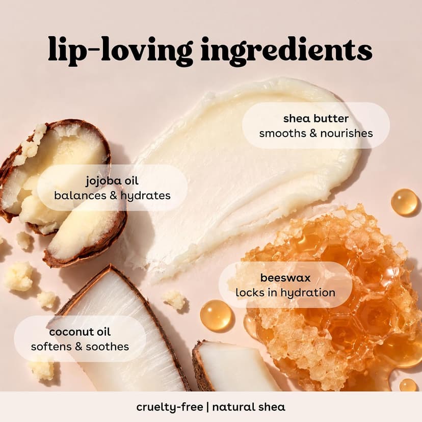 eos Natural Shea Lip Balm- Birthday Cake, All-Day Moisture Lip Care Products, 0.14 oz