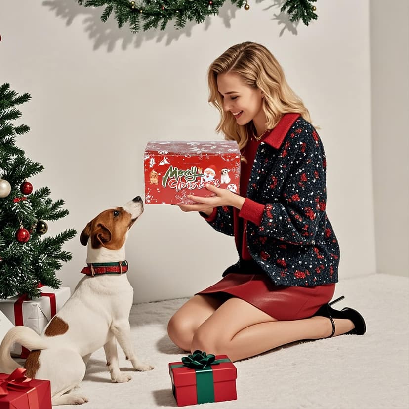 Beiker Christmas Dog Toys Bulk 15 Pack, Puppy Chew Toys for Teething Small Medium Puppies, Holiday Christmas Themed Presents Gifts Box Including Variety Tough Rubber and Rope Toys B0DG8WK4KW