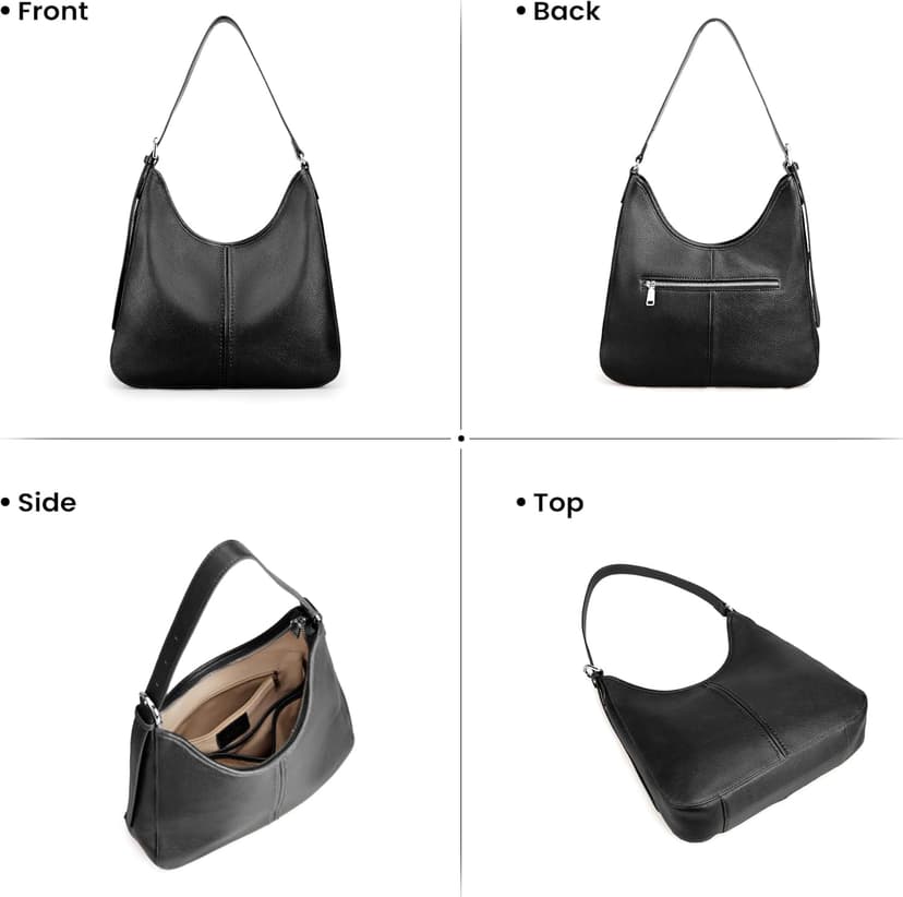 befen Genuine Leather Hobo Bags for Women, Top Grain Real Leather Women's Shoulder Bag Handbags Purses with Adjustable Strap