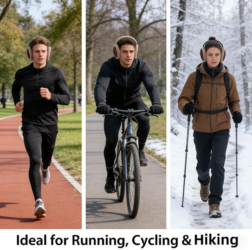 oliwex Ear Muffs for Winter, Behind-the-Head Ear Warmers, Lightweight Windproof for Men Women Running Commuting Outdoor