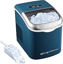 FRIGIDAIRE Retro Compact Ice Maker Machine, Bullet Ice, 26 lb per Day (Blue)