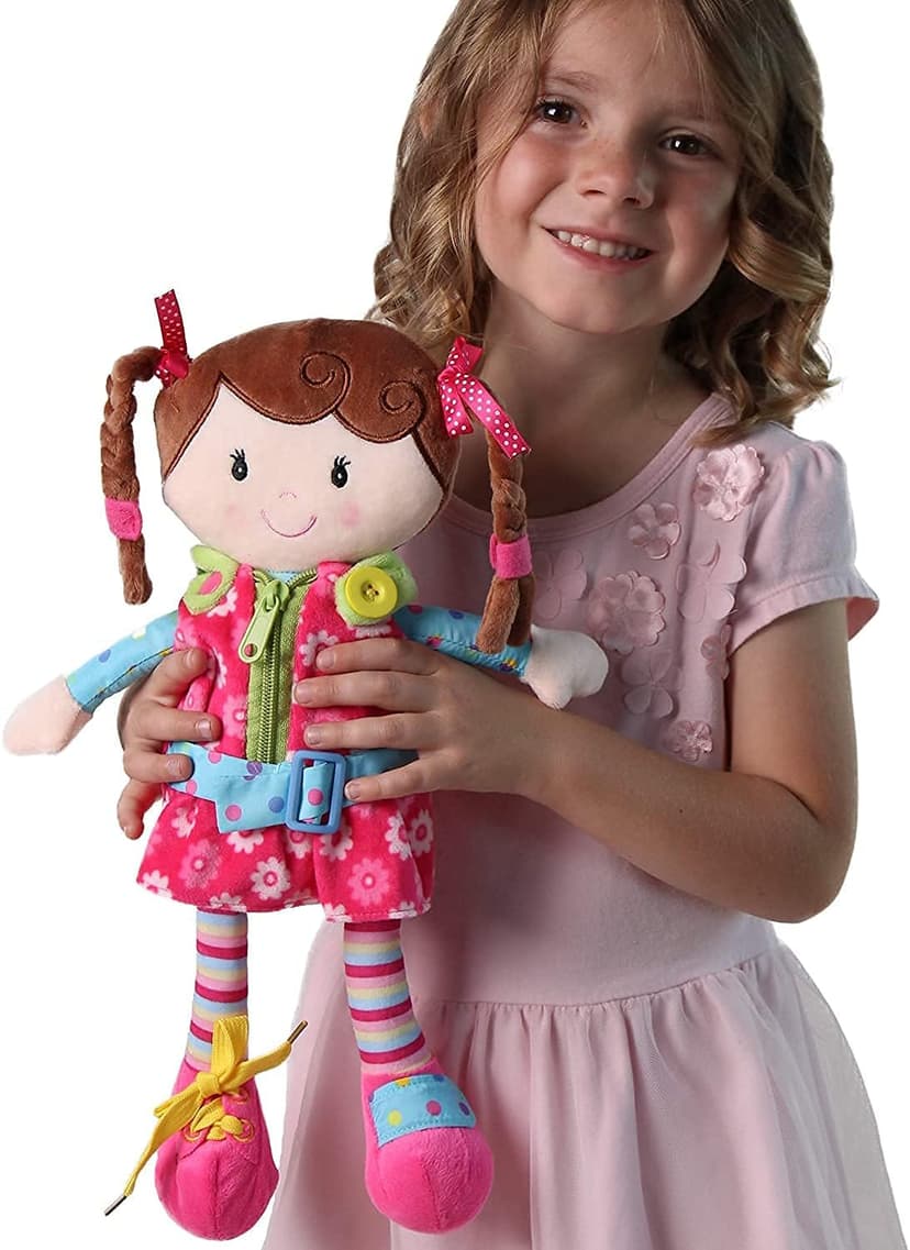 Snuggle Stuffs Sugar Snap Plush Learn to Dress Doll for Toddlers - 15" - Gifts for 2 Year Old Girls