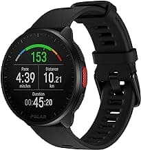 POLAR Pacer Ultra-Light GPS Fitness Tracker Smartwatch for Runners; S-L, for Men or Women, Black