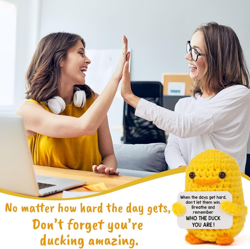 MBL Christmas Stocking Stuffers for Women - Emotional Positive Inspirational Support Small Funny Gag Crochet Duck Pickle Birthday Xmas for Men for Coworker Boss Colleges Her Him Friend