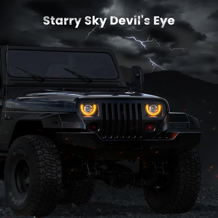 HWSTAR 2026 2000% Bright 5x7 7x6 H6054 Led Headlights Compatible w/Jeep Wrangler YJ Cherokee XJ [DOT][Anti-glare][DRL Turn Signal] Sealed Beam Ford Chevy Express GMC Savana Toyota Nissan D21 etc