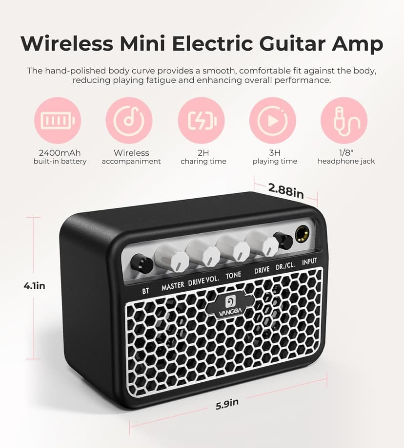 Vangoa 39 Inch Full Size Electric Guitar Beginner Kit Solid Body SSS Pickups with Amp, Bag, Tremolo Bar, Strings, Tuner, Picks, Strap, Capo, Cable for Starter Girls Adults Teens, Petal Pink