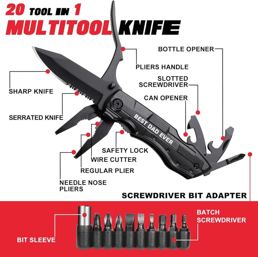 Gifts for Dad from Daughter Son, BEST DAD EVER Multitool Knife, Dad Gifts for Christmas, Best Dad Gifts, Dad Birthday Gift, Gifts Idea for Dad, Fathers Day