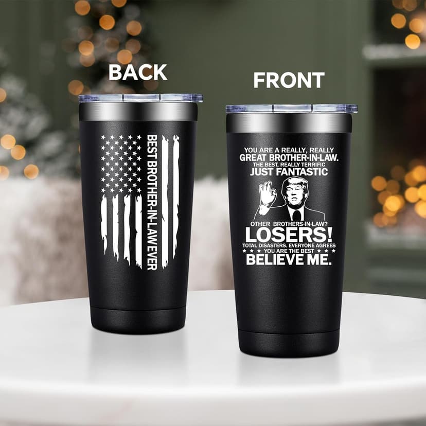 Brother In Law Gifts - Christmas, Birthday, Fathers Day, Gifts for Brother In Law - Cool Brothers In Laws Gift From Sister - 20oz Tumbler