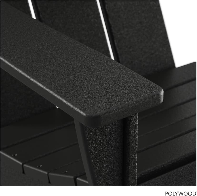 Polywood Modern Adirondack Chair – All-Weather Outdoor Lawn Adirondack Chairs – HDPE, Fade-Resistant & Durable Outdoor Furniture – For Patio, Deck & Fire Pit Chairs – Black