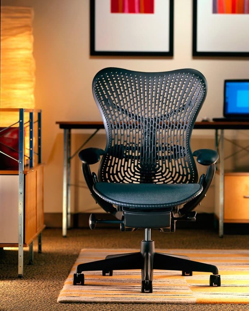 Mirra Chair by Herman Miller: Fully Featured w/Forward Tilt - Adjustable Arms - FlexFront Seat - Tilt Limiter - Lumbar Support - Hard Floor Casters - Graphite Frame/Graphite Seat