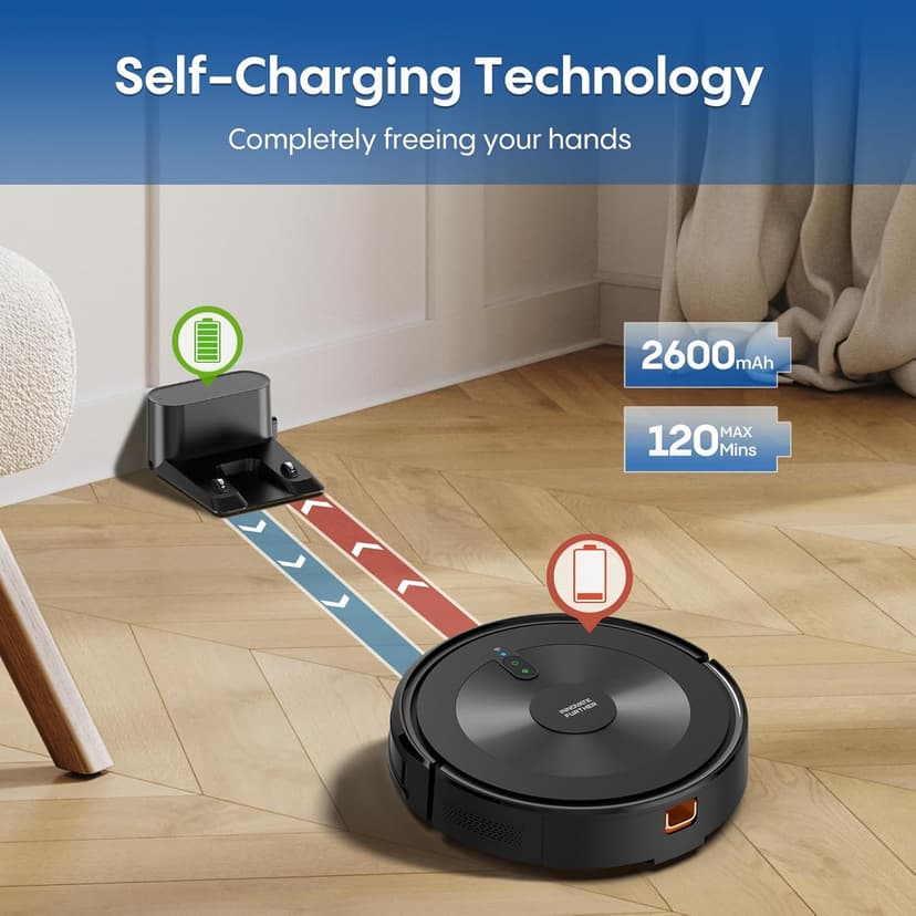 Robot Vacuum and Mop:4000Pa 3-in-1 Robotic Vacuum Cleaner with Intelligent Navigation, Alexa & APP Control, Schedule Cleaning, Slim and Quiet, Robotic Vacuum Perfect for Pet Hair, Hard Floor, Carpet