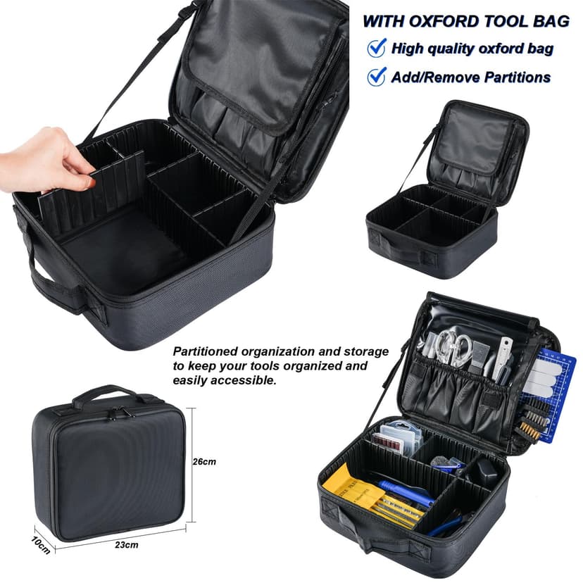 124Pcs 3D Printing Accessory Tools with Tool Bag for 3D Printer Modeler Basic Tools Diverse 3D Print Nozzle Cleaning Kit Mini Rotary Tool for Remove/Trim and Finish 3D Print