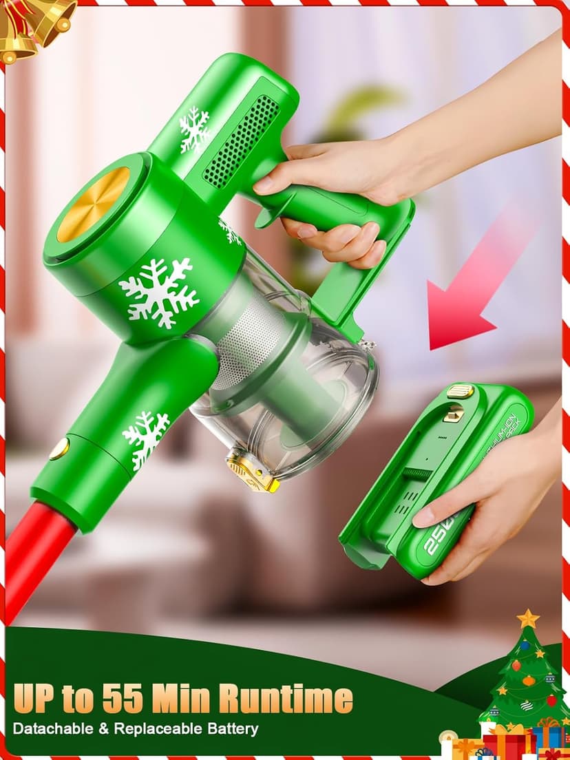 Cordless Vacuum Cleaner, 46Kpa//500W/55Mins Vacuum Cleaners for Home, Self-Standing Stick Vacuum, LED Display & Anti-Tangle, Lightweight Rechargeable Vacuum for Carpet, Floor