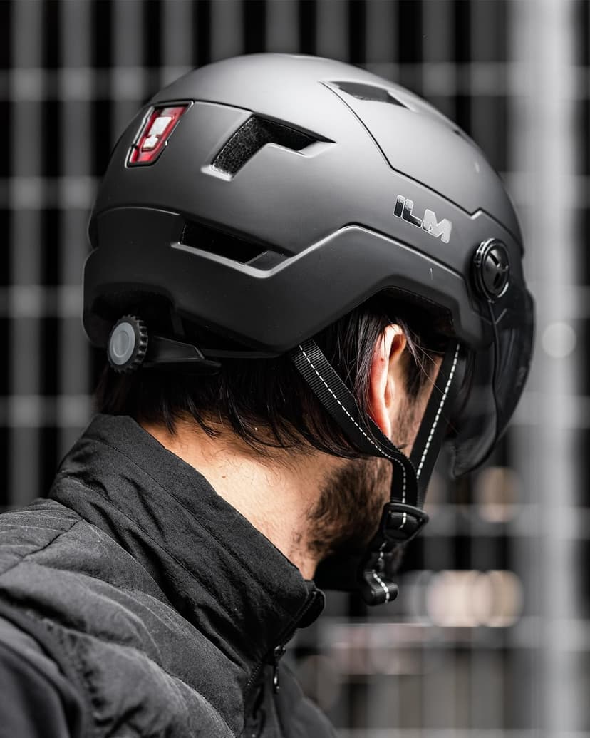 ILM Adult Bike Helmet with USB Rechargeable LED Front and Back Light Mountain&Road Bicycle Helmets for Men Women Removable Goggle Cycling Helmet E3-10L