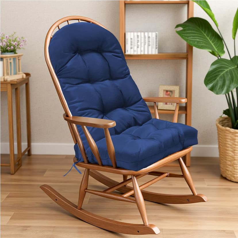 High Back Patio Chair Cushion, Outdoor Adirondack Chair Cushion Thick Seat Pad, Indoor Outdoor Chair Pad for Garden Furniture, 49x20x5 Inch, 2Pack (Blue)