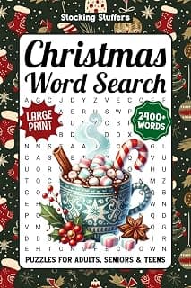 Christmas Word Search Puzzles For Adults Large Print: 2400+ Winter Holiday Themed Words To Find, Fun White Elephant Gifts And Stocking Stuffers For Seniors, Men & Women B0FP9G9NY6