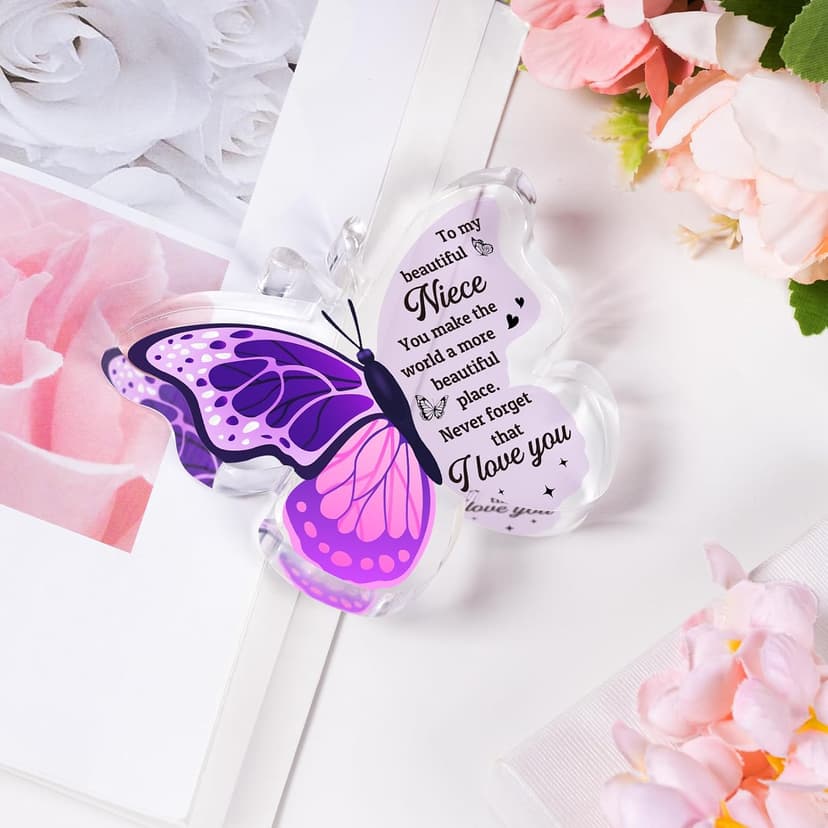 Graduation Gifts for Niece, Niece Gifts from Auntie, Niece Graduation Gifts, Butterfly-Shaped Plaque, Niece Birthday Gifts, Birthday Gifts for Niece Adult B0D7LJ6V88