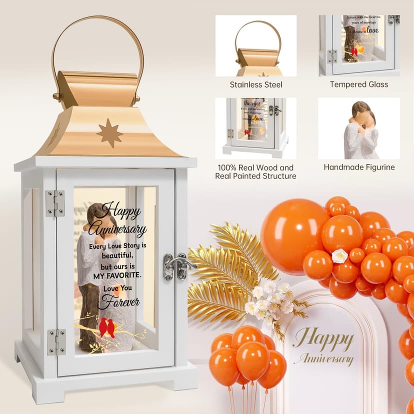 Wedding Anniversary Lantern Gift for Couple Wife Women Her Husband, Best Anniversary Wedding Gift for Couple Wife Parents 1st, 5th, 25th, 50th