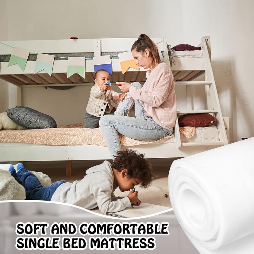 Amylove 1 Pack Polyurethane Foam 1/2" x 24" x 72" High Density Cushion Upholstery Foam Sheet for Seat Replacement DIY Projects Chairs Headboards Sofas Home (White)