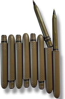 The USA Made Pocket Pen – 8 Pack – compact, affordable, lightweight, EDC black ink ballpoint pen – waterproof and floats – carries small, writes big (Flat Dark Earth)